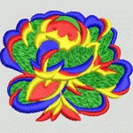 彩色花卉刺绣图案 花型