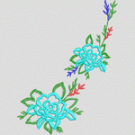 彩色花卉刺绣图案 花型
