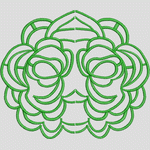 绿色对称花卉刺绣图案 花型