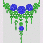 绿色刺绣花卉装饰图案 花型