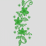 绿色植物刺绣图案 花型