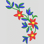 彩色花卉刺绣图案 花型