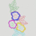 彩色刺绣花卉图案 花型