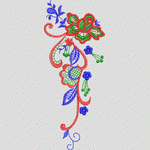 彩色刺绣花卉图案 花型