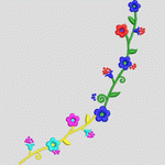 彩色花卉藤蔓装饰图案 花型