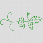 绿色植物刺绣图案 花型