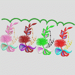 彩色花卉刺绣图案 花型
