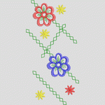 彩色刺绣花卉图案设计 花型