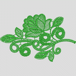 绿色刺绣花卉图案 花型