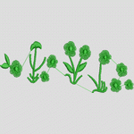 绿色植物刺绣图案 花型