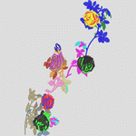 彩色玫瑰刺绣图案 花型