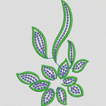 绿色植物刺绣图案 亮片 花型