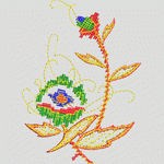彩色像素花卉图案 花型