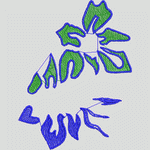 绿色与蓝色抽象花朵图案 花型
