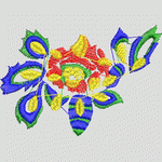 彩色刺绣花卉图案 花型