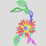 彩色刺绣花卉图案 花型