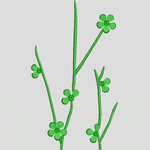 绿色植物刺绣图案 花型