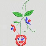 彩色植物刺绣图案 花型