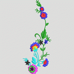彩色花卉刺绣图案 花型