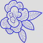 蓝色花卉刺绣图案 花型