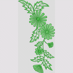 绿色花卉刺绣图案 花型