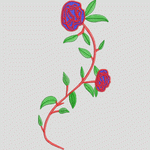 刺绣玫瑰花枝图案 花型