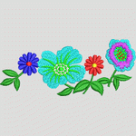 彩色花卉刺绣图案 花型