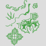 绿色刺绣花纹图案集合 花型