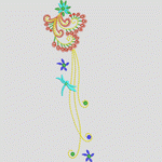 彩色花卉刺绣图案 花型