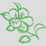 绿色刺绣花卉图案 花型