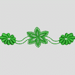 绿色刺绣花卉装饰图案 花型