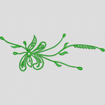 绿色植物刺绣图案 花型
