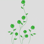 绿色花卉刺绣图案 花型