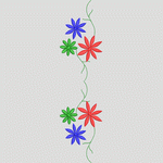 彩色花朵刺绣图案 花型