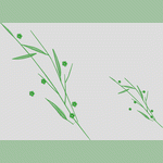 绿色植物刺绣图案 花型