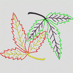 彩色叶子刺绣图案 花型