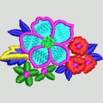 彩色刺绣花卉图案