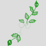 绿色植物刺绣图案