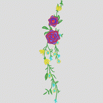 彩色刺绣花卉图案