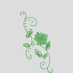 绿色植物刺绣图案