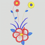 彩色刺绣花卉图案