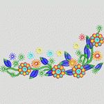 彩色花卉刺绣图案