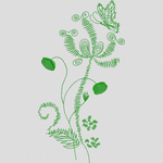 绿色植物刺绣图案