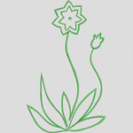 绿色植物刺绣图案