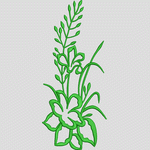 绿色植物刺绣图案