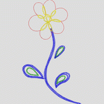 彩色珠绣花朵图案