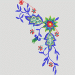 彩色花卉刺绣图案