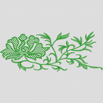 绿色植物刺绣图案