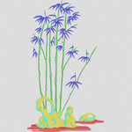 蓝色竹子装饰画