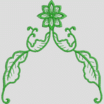 绿色花卉刺绣装饰图案